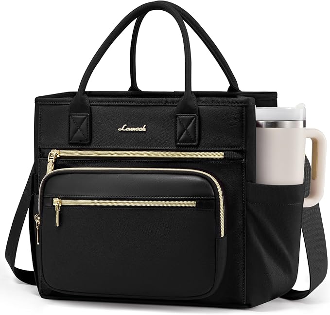 LOVEVOOK Insulated Lunch Bag Women,Wide Opening Adult Lunch Box Women with Cup Holder,X Large Leakproof Cooler Bag for Work Picnic Beach Family College Mom,Lunch Teacher Breast Pump Diaper Tote Bag