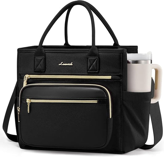 LOVEVOOK Insulated Lunch Bag Women,Wide Opening Adult Lunch Box Women with Cup Holder,X Large Leakproof Cooler Bag for Work Picnic Beach Family College Mom,Lunch Teacher Breast Pump Diaper Tote Bag