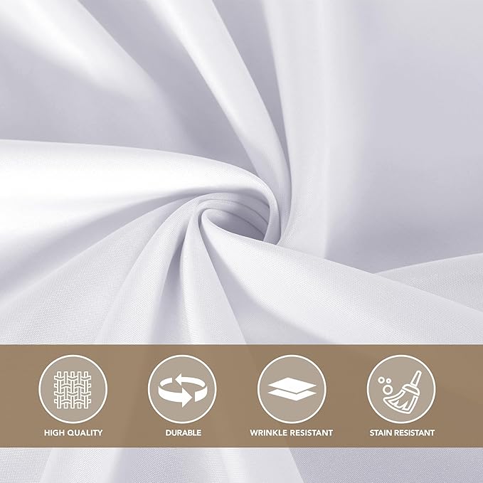 sancua White Round Tablecloth 108 Inch Diameter, 8 Pack - Circle Polyester Fabric Table Cloth for Wedding Party Reception Banquet Birthday, Washable Formal Table Cover (Fit 42-96 Inch Tables)