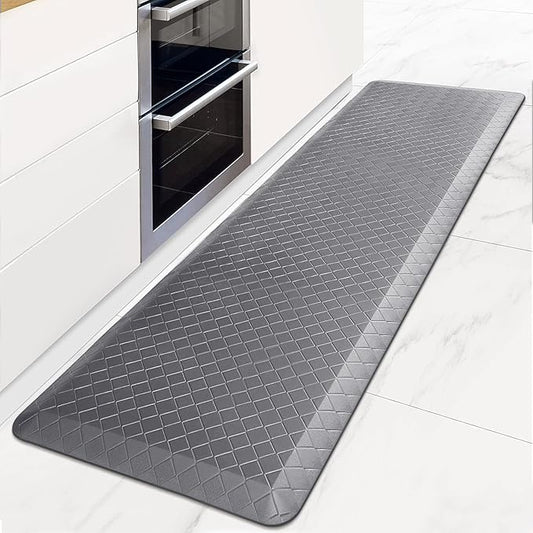 HappyTrends Anti-Fatigue Floor Mat - 4/5 Inch Thick, Waterproof Non-Slip, Heavy Duty Ergonomic Comfort Rug for Kitchen, Office, Sink, Laundry (22"x72", Gray)