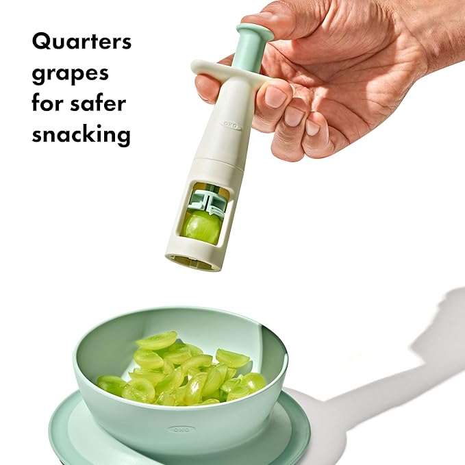 OXO Tot Grape Cutter, Opal, Cuts Cherry Tomatoes and More, Baby Essentials