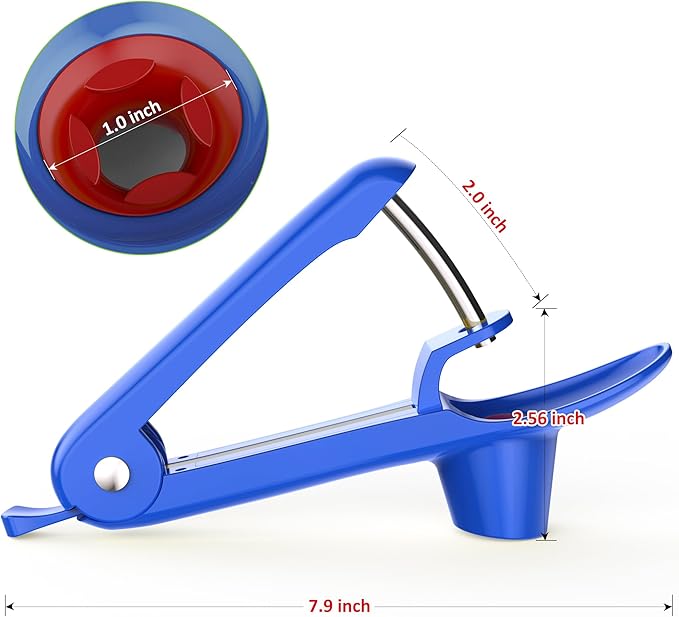 Cherry Pitter - UCMORX Stainless Steel Cherries Pitter Tool Cherries Corer Cherry Remover for Making Cherry Jam with Lock Design(Blue)