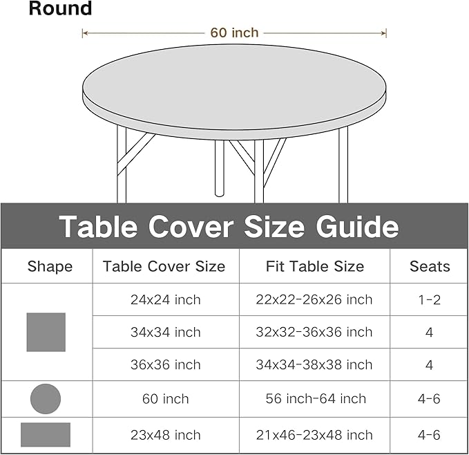 Round Fitted Table Cover Elastic Tablecloth 5ft Stretch Spandex Table Top Cover for Dining Indoor Outdoor Party Navy 60 Inch