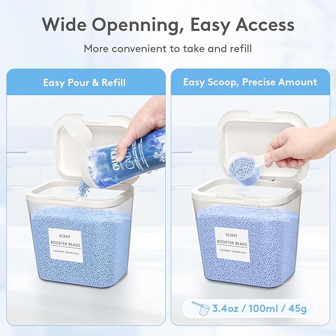 Lifewit Laundry Pods Container with Pop-up Lid, Laundry Room Organization, Dryer Sheet Holder for Washing Powder Scent Booster Beads, 2700 +4500ml/0.72+1.2gal,4 Pcs