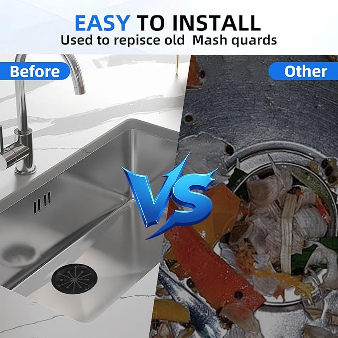 2-Pack Garbage Disposal Splash Guard, 3-1/8 Universal Sink Baffle, Splash-Proof Stopper to Prevent Water & Food Splashes, Fits Whirlaway, Waste King, GE Models & Most Standard Units