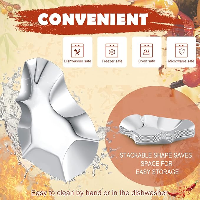Honeydak Set of 24 Stainless Steel Grillable Oyster Shells Reusable for Baked Grilled Shells for Cooking Silver Kitchen Metal Oyster Dish for Seafood Clam Scallop