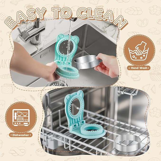 Sandwich Cutter, Maker for Kids Lunch - 3.7 Inch Circle Shape Sandwich Cutter and Sealer, Breakfast And Lunchboxes (Light Blue)