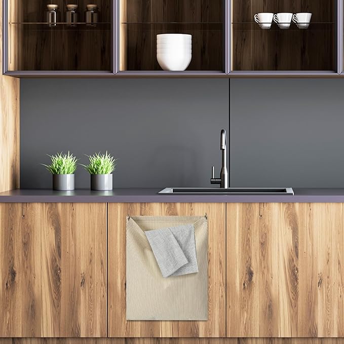 Reusable Rag Cloth & Dish Towel Holder Natural Cotton Vintage Bag for Kitchen, Laundry Room, Bathroom Storage