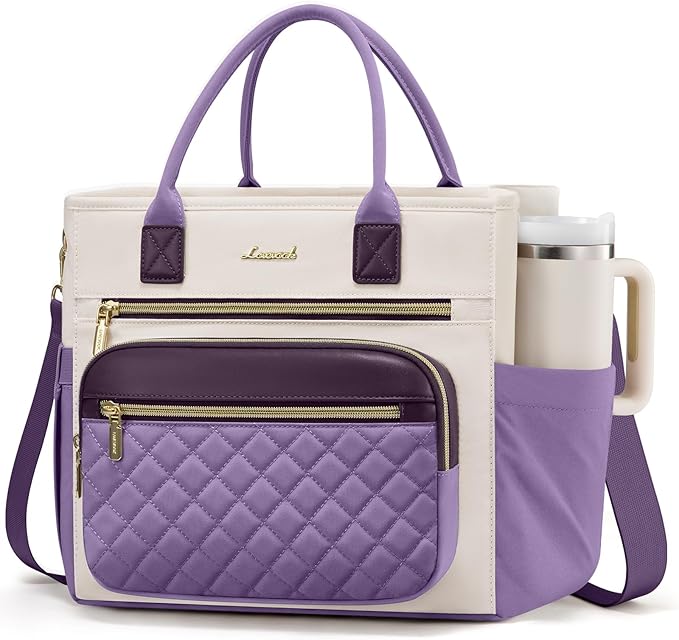 LOVEVOOK Insulated Lunch Bag Women,Wide Opening Adult Lunch Box Women with Cup Holder,Large Leakproof Cooler Bag for Work Picnic Beach Family College Mom,Lunch Teacher Breast Pump Diaper Tote Bag