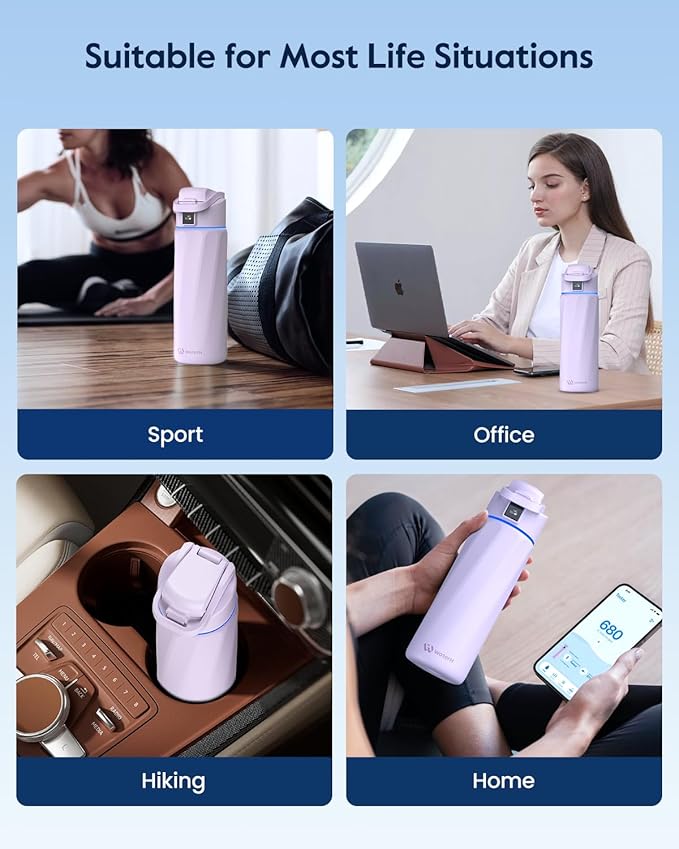 BOOST Smart Water Bottle with Reminder & Tracker, Double Wall Vacuum Insulated Bottles Stainless Steel, 32oz BPA-Free Wide Mouth for School, Gym, Office, Ideal for Father's Day