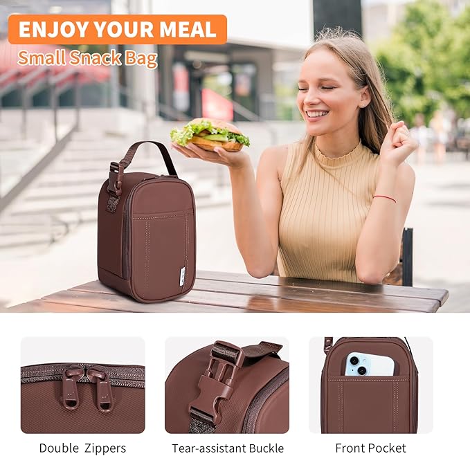 NOL Natural Organic Lifestyle Insulated Lunch Bag for Adult - Snack Bag Lunch Cooler Bag Soft Lunch Tote Bag for Work, Coffee