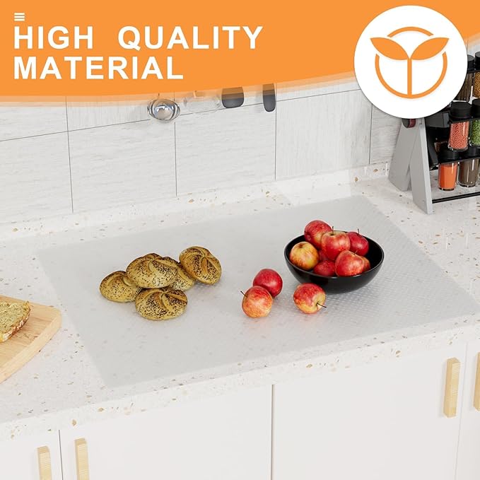 FLPMIX Large Cabinets Shelf Liner: 22" x 300" Clear Waterproof Under Sink Mat - Translucent Easy to Cut Non-Adhesive Cupboard Drawer Liner
