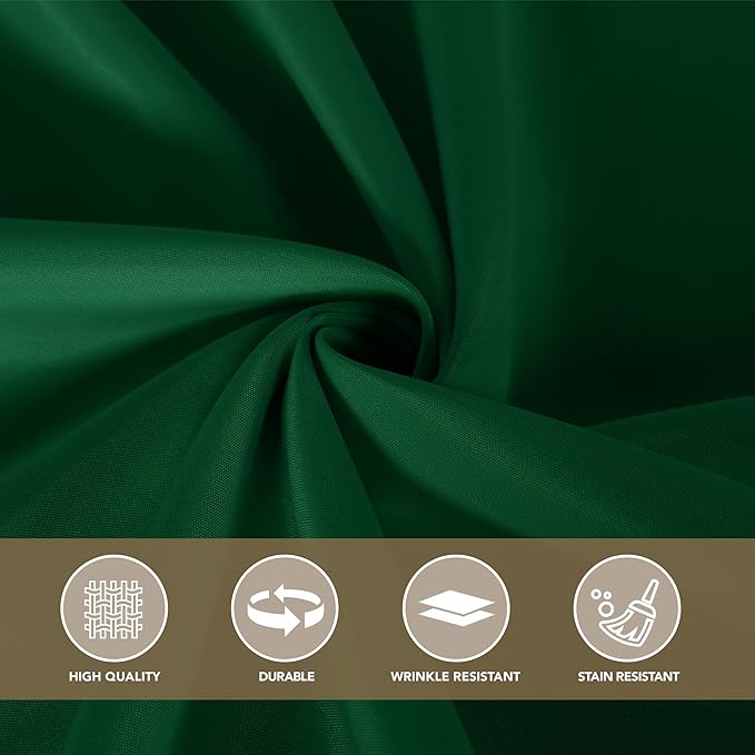sancua Round Tablecloth 108 Inch Diameter, 8 Pack Hunter Green, Circle Polyester Fabric Table Cloth for Chiristmas Party Reception Banquet Birthday, Washable Formal Table Cover(Fit 42-96 Inch Tables)