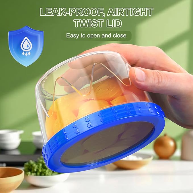 12 Pack- 17/34oz Reusable Freezer Storage Containers, [STURDIER and MORE DURABLE] Airtight Plastic Food Storage Containers with Twist Top Lids, BPA Free|Stackable|Leakproof| Microwave/Dishwasher Safe