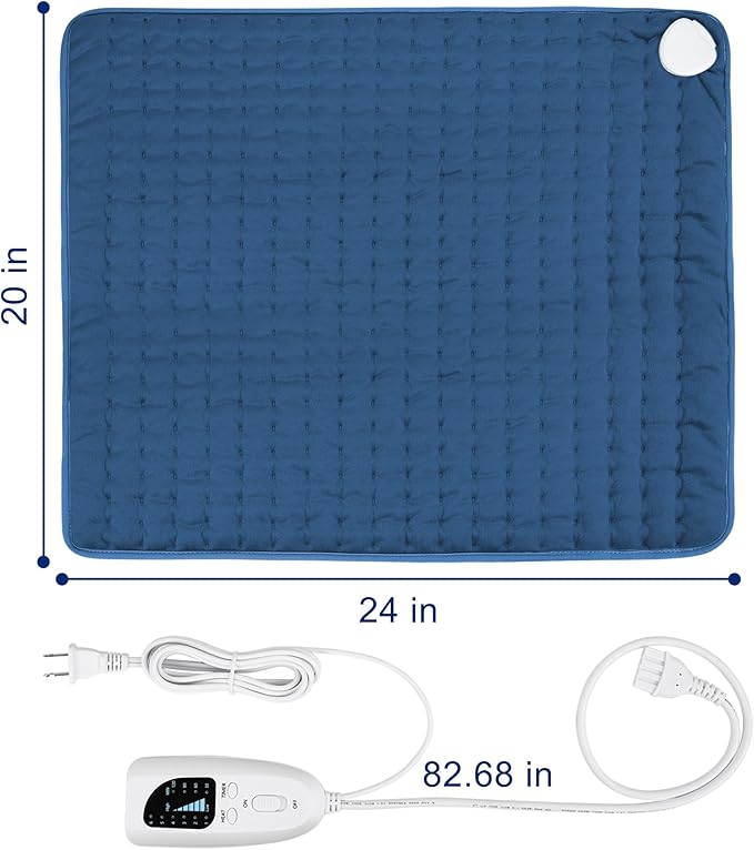 24x20 Inch Electric Heating pad for Back Neck Shoulder Knee Arms Legs- Electric Heat Pads with 6 Heat Settings & Auto Shut Off &Dry/Moist Heat Heating Pad for Birthday Mother Father Girl Men Women