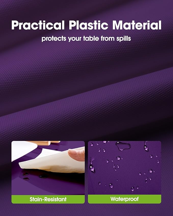 Pureegg Plastic Table Cloth Disposable 3 Pack, 54x108 Inch Rectangular Table Cloth, Leakproof Table Cover for Picnic, Graduation Party Tablecloths, Graduation Decorations Class of 2026, Purple