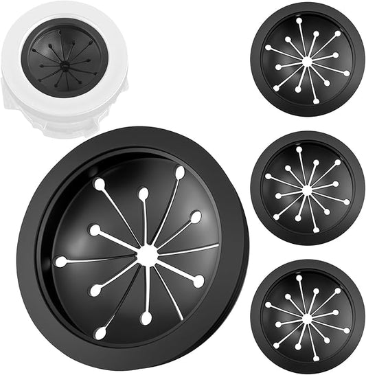 Aifeier ET 4Pcs Black Garbage Disposal Splash Guard, 3-1/8 Inch Food Waste Sink Baffle, Disposal Sink Accessories for Waste-King, Whirl-away Models
