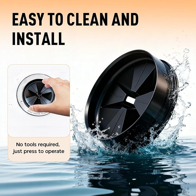 2PCS Garbage Disposal Splash Guards, 3 3/8" Upgraded Noise-Reducing Nitrile Collar Drain Plug, Sink Baffle QCB-AM Replacement for InSinkErator Evolution Series, Black