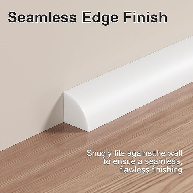 0.25" x 0.25" Slim Quarter Round Molding,20FT Self Adhesive Flexible Trim for Small Gaps, Countertop Wall Seam, Window Sill, Desk & Cabinet Edge, Peel and Stick Finishing Strip