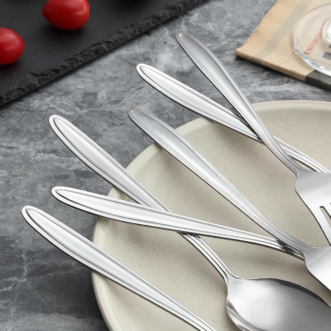 Unokit 24-Piece Stainless Steel Dinner Forks Silverware - 7.8 Inch Silver Dinner Forks Set of 24, Forks Set, Flatware Forks for Home, Kitchen or Restaurant, Mirror Polished, Dishwasher Safe