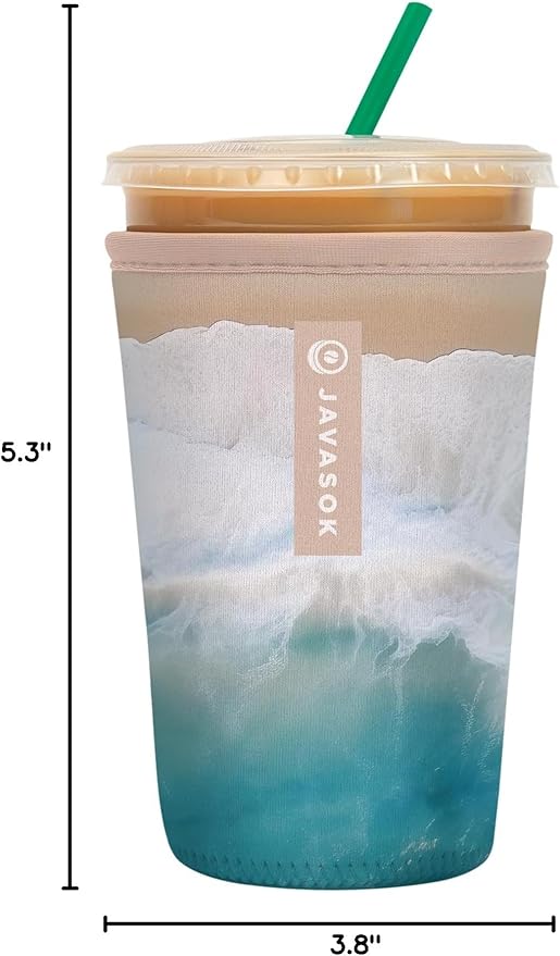 Sok It JavaSok Iced Coffee & Cold Soda Insulated Neoprene Cup Sleeve (Ay, Bay Bay!, Medium: 22-28oz)