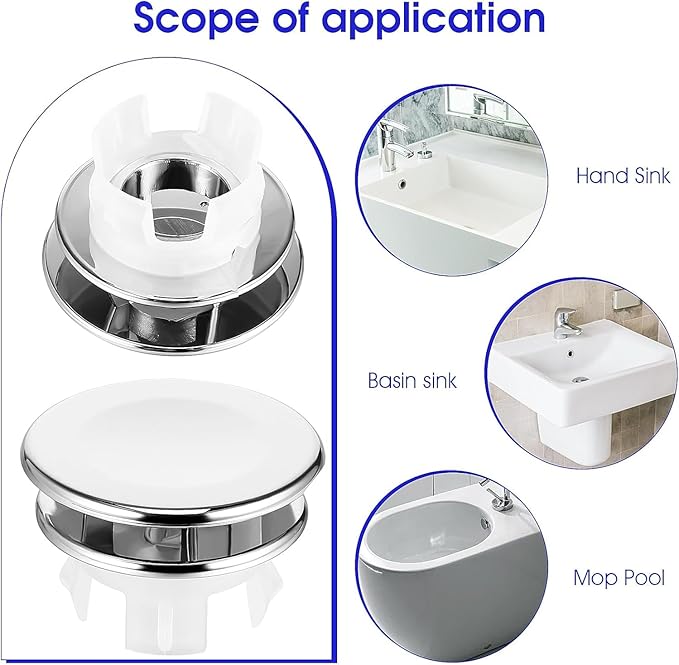 Sink Overflow Cap 4 Pcs Bathroom Sink Overflow Cover,Applicable Aperture 22-24mm