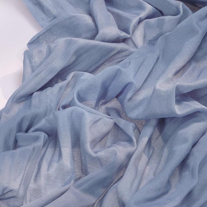 Socomi 15pcs Dusty Blue Summer Cheesecloth Table Runner Boho Rustic Gauze 120 inch 10FT Cheese Cloth Sheer Runner for Wedding Party Baby Shower Birthday Home Decor Holiday Decorations