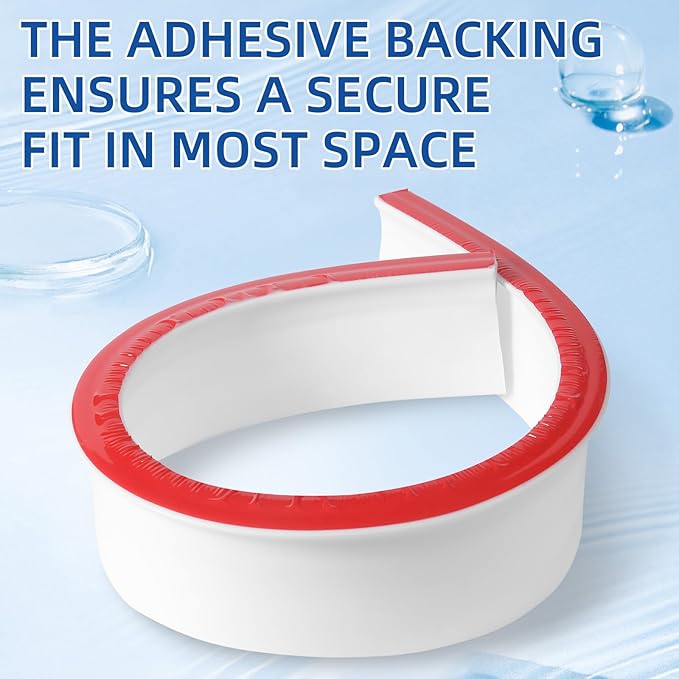 4'' High Shower Threshold Water Dam, 67" Long Collapsible Shower Water Splash Guard, Self-adhesive Shower Barrier
