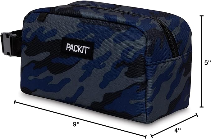 PackIt Freezable Small Insulated Snack Box, Sporty Camo, with EcoFreeze Technology (Built-in Ice Pack), Mini Cooler or Small Lunch Bag, For Fresh Snacks On the Go, for Work, Gym, or Travel