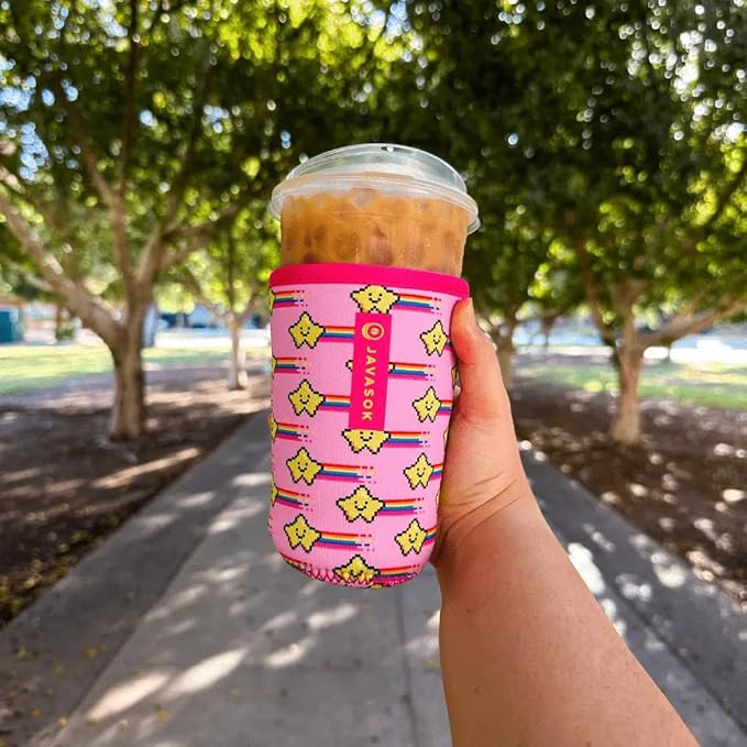 Sok It JavaSok Iced Coffee & Cold Soda Insulated Neoprene Cup Sleeve (Super Star, Medium: 22-28oz)