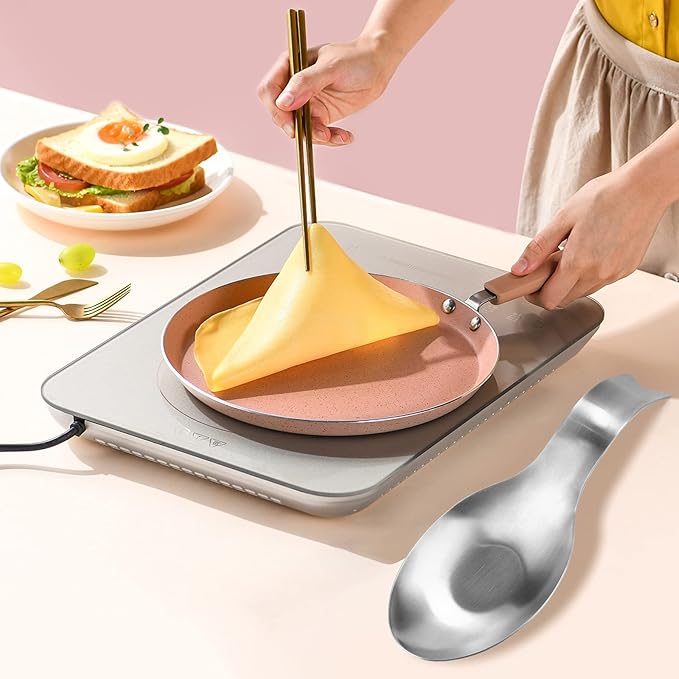 Stainless Steel Spoon Rest, Spatula Ladle Holder, Stainless Steel Utensil Spoon Rest Holder, Brushed Finish, Dishwasher Safe 3.8 x 9.4 Inch (Fish Shape Silver Color 1PC)