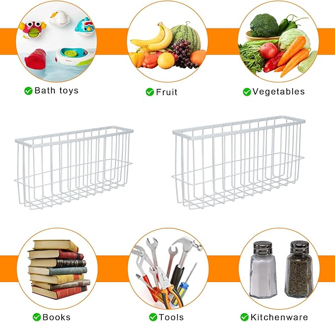 2 Pack Aluminum Foil and Plastic Wrap Organizer,Wall Mounted Cabinet Door Organizer,Kitchen Pantry Organizers and Storage,Wrapping Paper Shelf for Sandwich, Freezer, Ziplock Bag, White