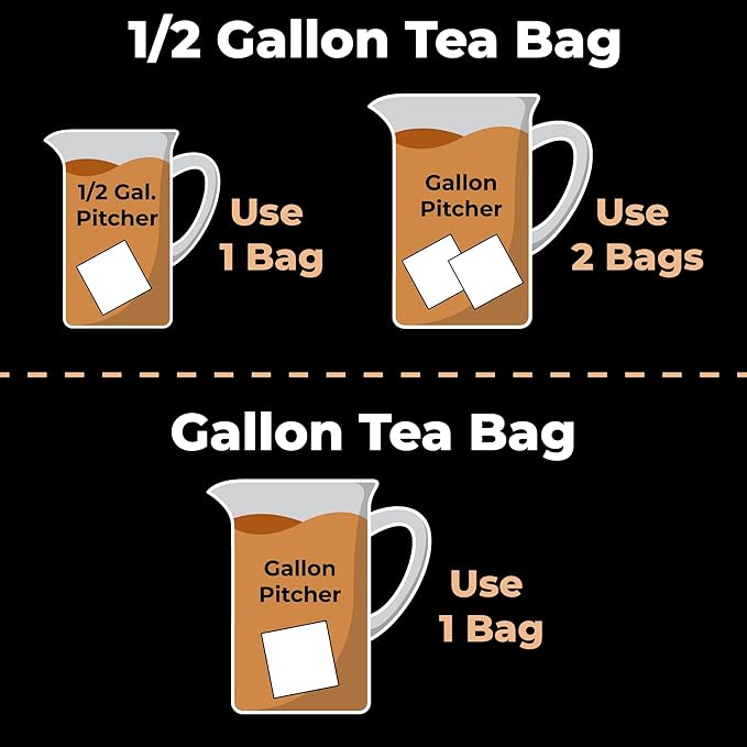 Cane Brew Sweet Tea – Southern Black Iced Teas, Family Size – No Boil, Zero Mess – Cold Brew for Home, Camping, RV, or Travel, 16 Half Gallon Bags