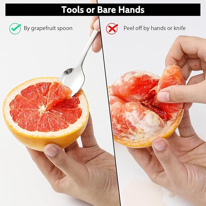 Hiware 4-piece Grapefruit Spoons and Grapefruit Knife, 18/8 Stainless Steel