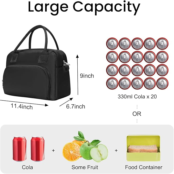MAMONA Lunch Bag for Women Men Large Capacity Reusable Lunch Box Corduroy Insulated Cooler Tote Bags for Office Picnic