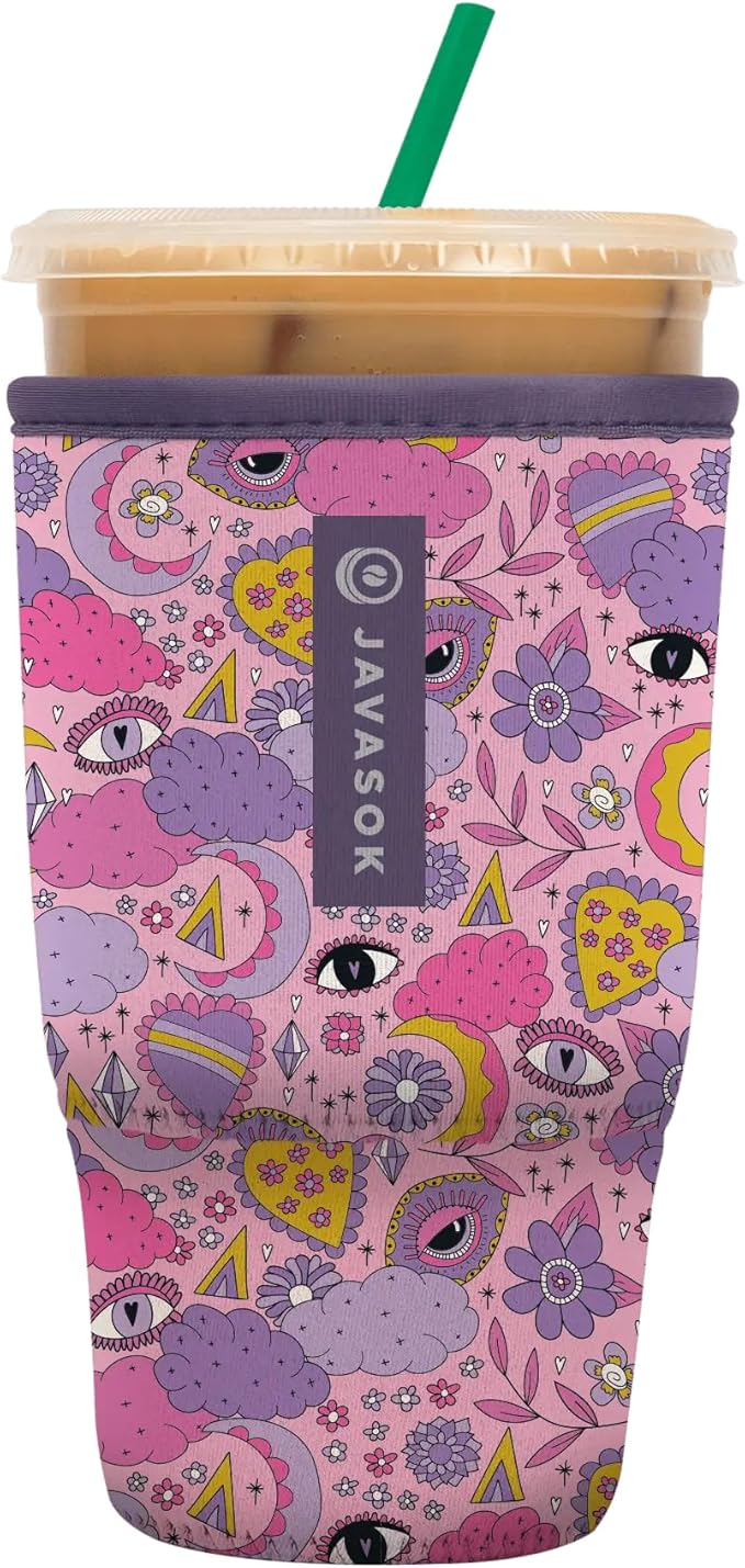 Sok It JavaSok Iced Coffee & Cold Soda Insulated Neoprene Cup Sleeve (Space Mystic, Large: 30-32oz)