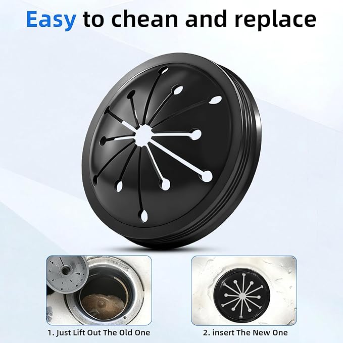 2-Pack Garbage Disposal Splash Guard, 3-1/8 Universal Sink Baffle, Splash-Proof Stopper to Prevent Water & Food Splashes, Fits Whirlaway, Waste King, GE Models & Most Standard Units