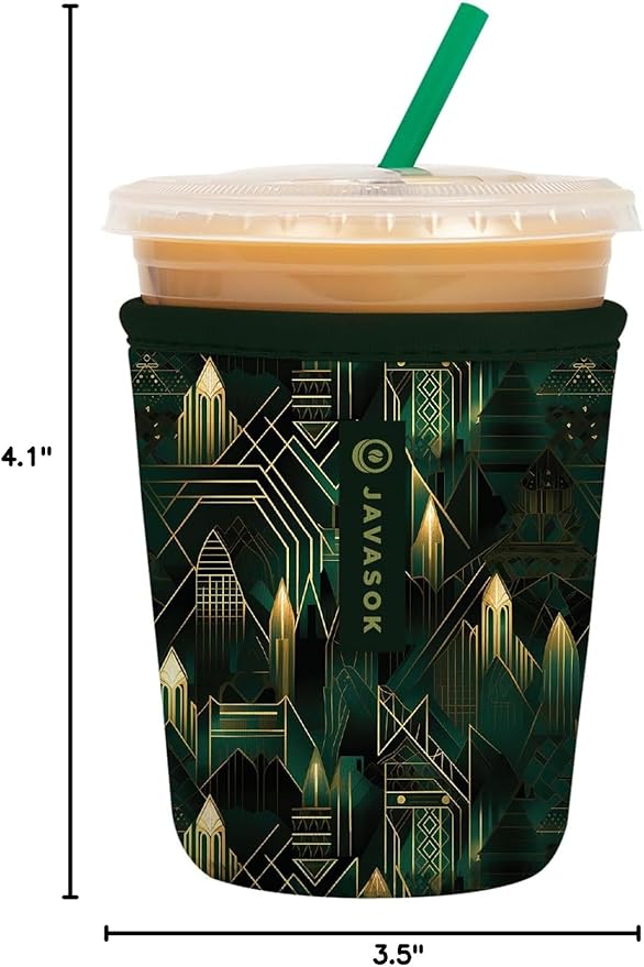 Sok It JavaSok Iced Coffee & Cold Soda Insulated Neoprene Cup Sleeve (City Limits, Small: 16-20oz)