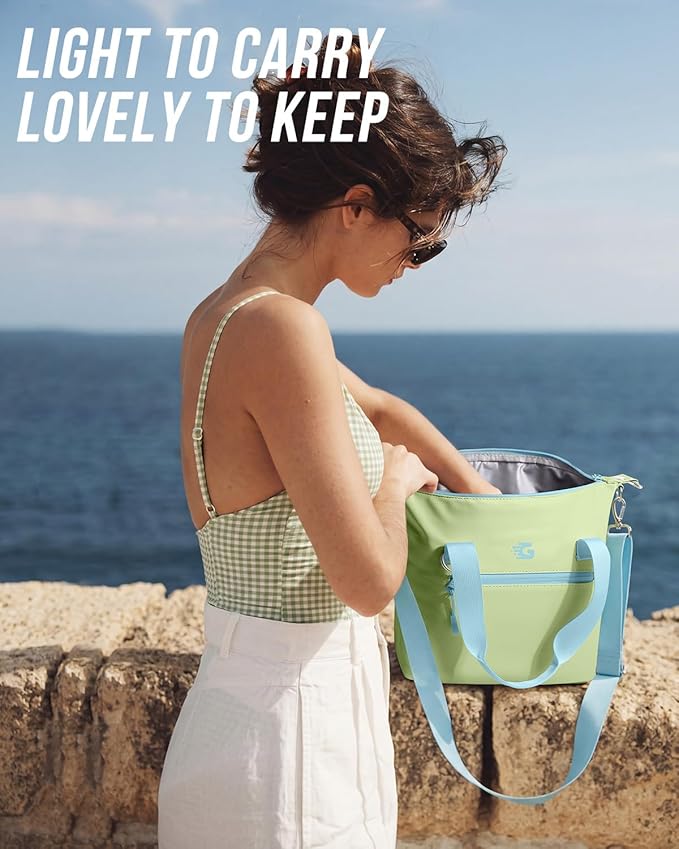 GLORIEROO Pastel Lunch Box Women | Insulated Soft Waterproof Leakproof Lunch Bag Cooler | Adjustable Strap | BPA-Free