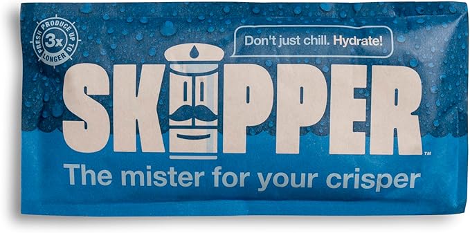 Skipper Fridge Hydration Pack | Keeps Vegetables, Produce & Herbs Fresh 3X Longer | Releases Purified Water Vapor | Compact Easy-to-Use Crisper Drawer Pack | All-Natural Ingredients | Made in the USA