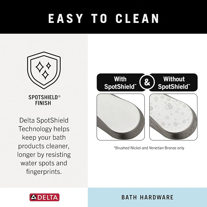Delta Faucet Becker (1-Pack) Hand Towel Holder, SpotShield Brushed Nickel, Ring for Bathroom or Kitchen Sink, Wall Mounted BCK46-DN