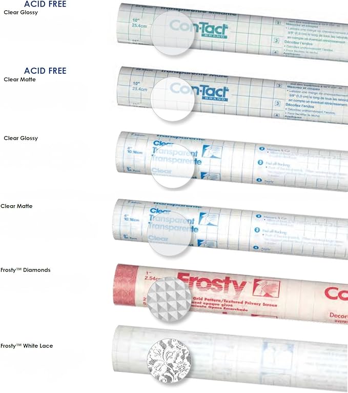 Con-Tact Brand Clear Cover Self-Adhesive Semi-Transparent Shelf Liner and Privacy Film, 18" x 9', Frosty White Lace (Pack of 2)