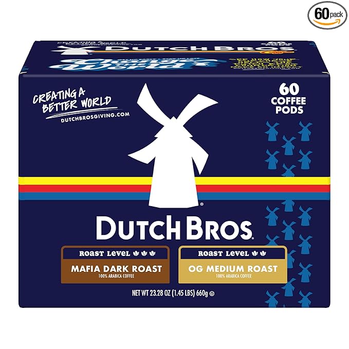 Dutch Bros® Medium and Dark Roast Coffee Variety Pack, 60 Count, Single Serve Coffee Pods for Keurig K-Cup Brewers