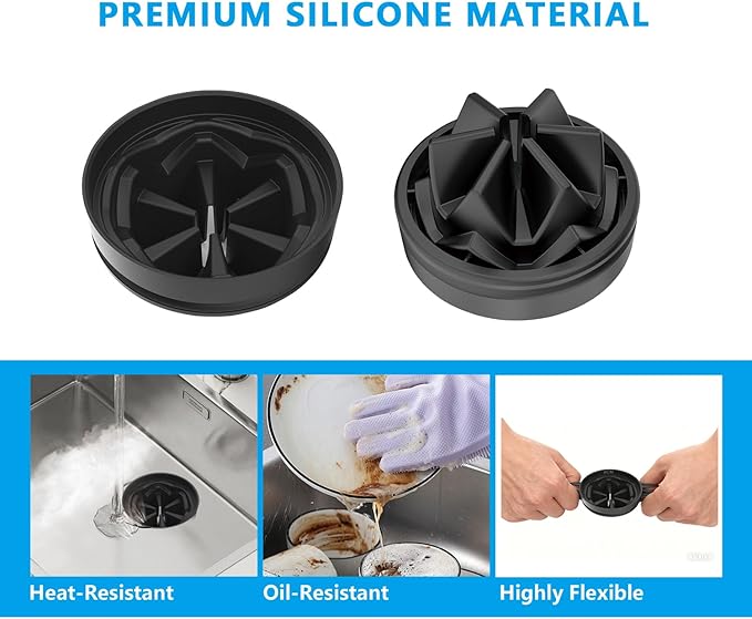 Garbage Disposal Splash Guard 3 3/8" - 1 Pack Universal Sink Baffle for InSinkErator Evolution & Most 3-Bolt Models, Heavy-Duty FDA Silicone with Noise Reducing Petal Design
