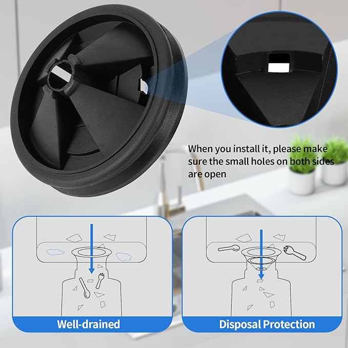 RQYEKDO Garbage Disposal Splash Guard,1 Pack 3 3/8 Inch Sink Baffle Drain Plugs QCB-AM Replacement for InSinkErator Evolution Series Moen Models,Garbage Disposal Parts Accessories
