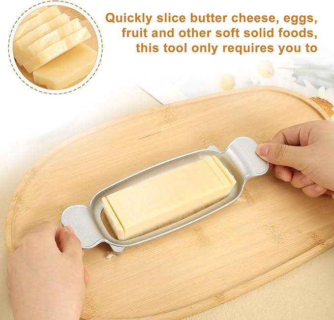 Butter & Cheese Slicer - 304 Stainless Steel Multifunctional Kitchen Tool for Block Butter, Cheese & Fruit