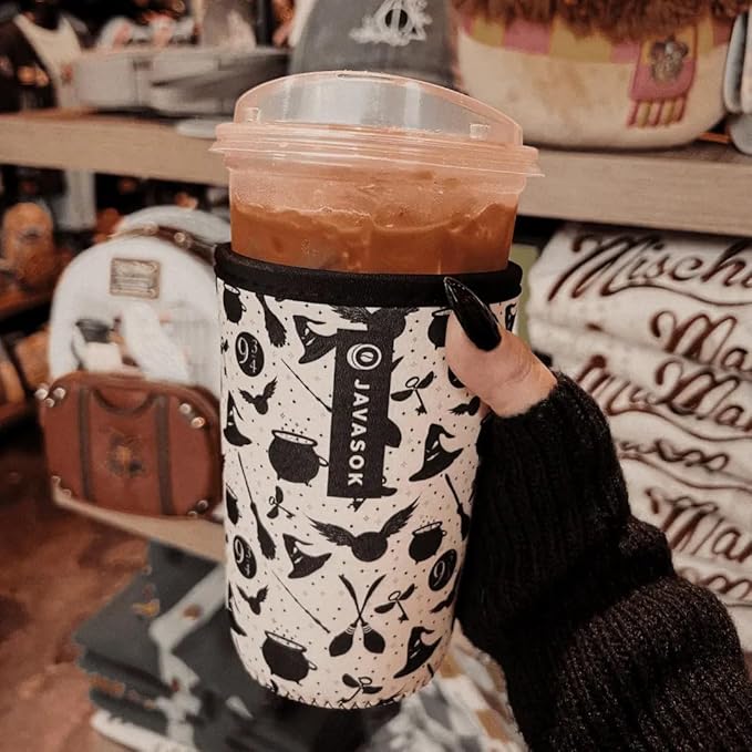Sok It JavaSok Iced Coffee & Cold Soda Insulated Neoprene Cup Sleeve (Wizard's Walk, Small: 16-20oz)