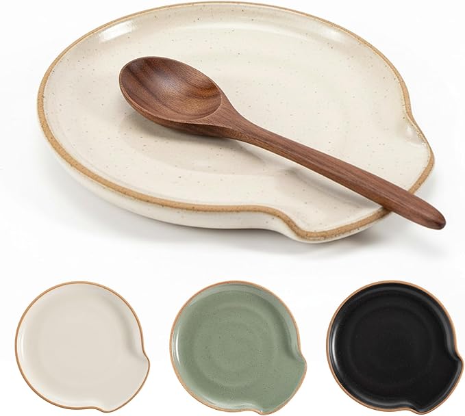 Beautiful Ceramic Spoon Rest for Stove Top - Perfectly Sized Spoon Holder for Your Kitchen Countertop - Easy to Clean and Dishwasher Safe, Perfect Addition to Any Kitchen Counter for Everyday Cooking