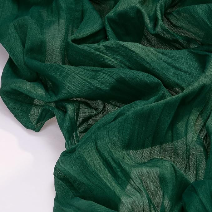 Socomi 3pcs Emerald Green Cheesecloth Table Runner Summer Boho Rustic Gauze 120 inch 10FT Cheese Cloth Sheer Runner for Wedding Party Baby Shower Birthday Home Decor Holiday Decorations