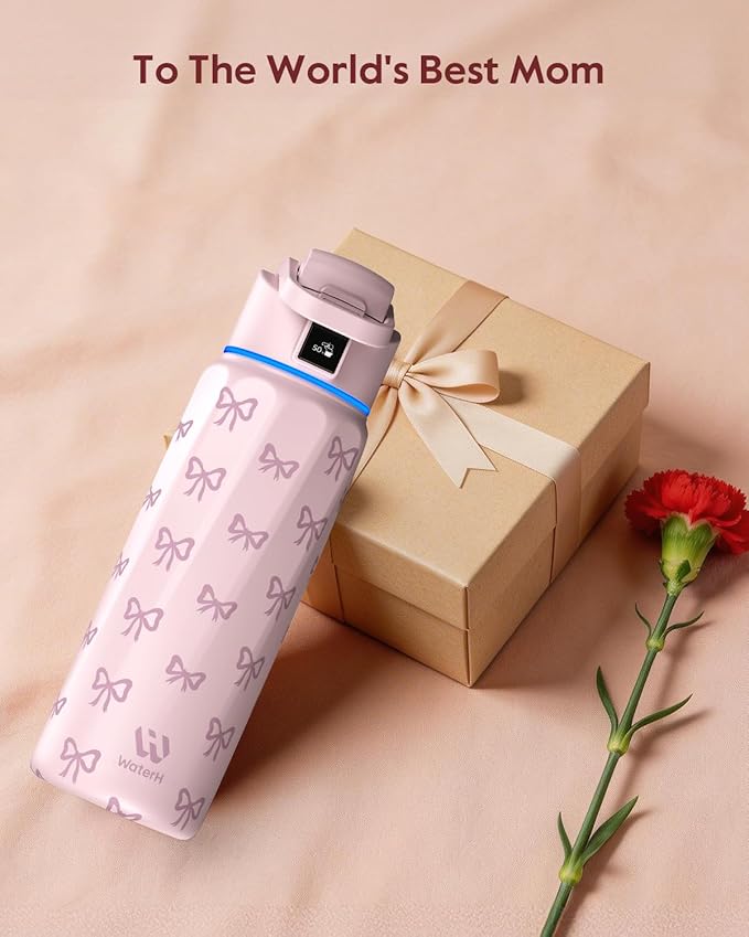BOOST Smart Water Bottle with Reminder & Tracker, Double Wall Vacuum Insulated Bottles Stainless Steel, 32oz BPA-Free Wide Mouth for School, Gym, Office, Ideal for Father's Day